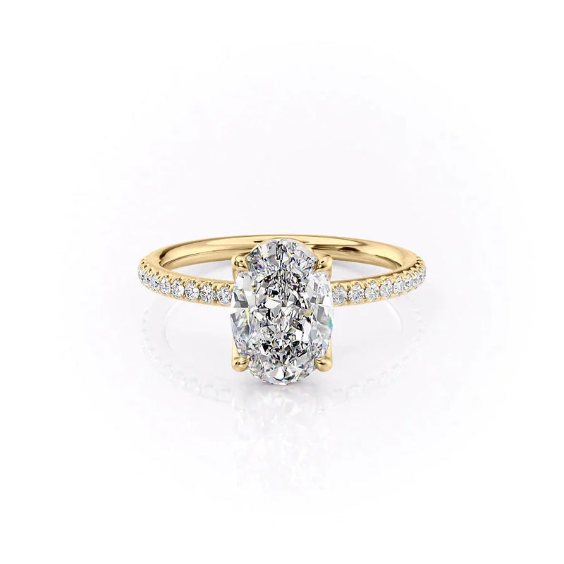 The Pave Alison Set With A 2 Carat Oval Lab Diamond