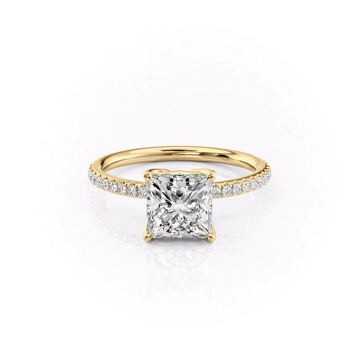 The Pave Alison Set With A 2 Carat Princess Lab Diamond