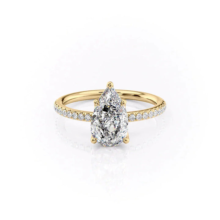 The Pave Alison Set With A 2 Carat Pear Lab Diamond