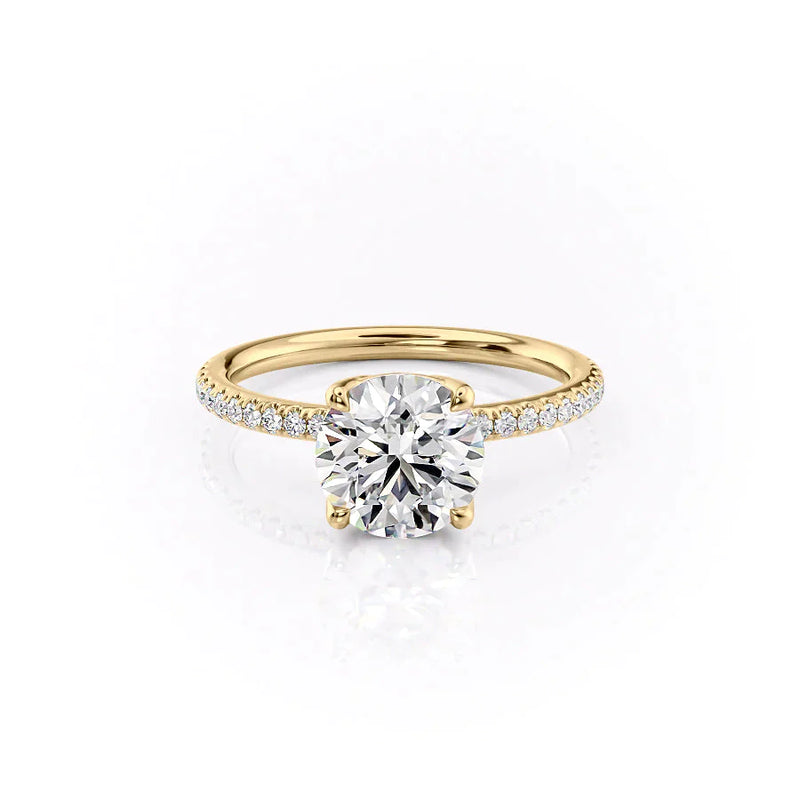The Pave Alison Set With A 2 Carat Round Lab Diamond