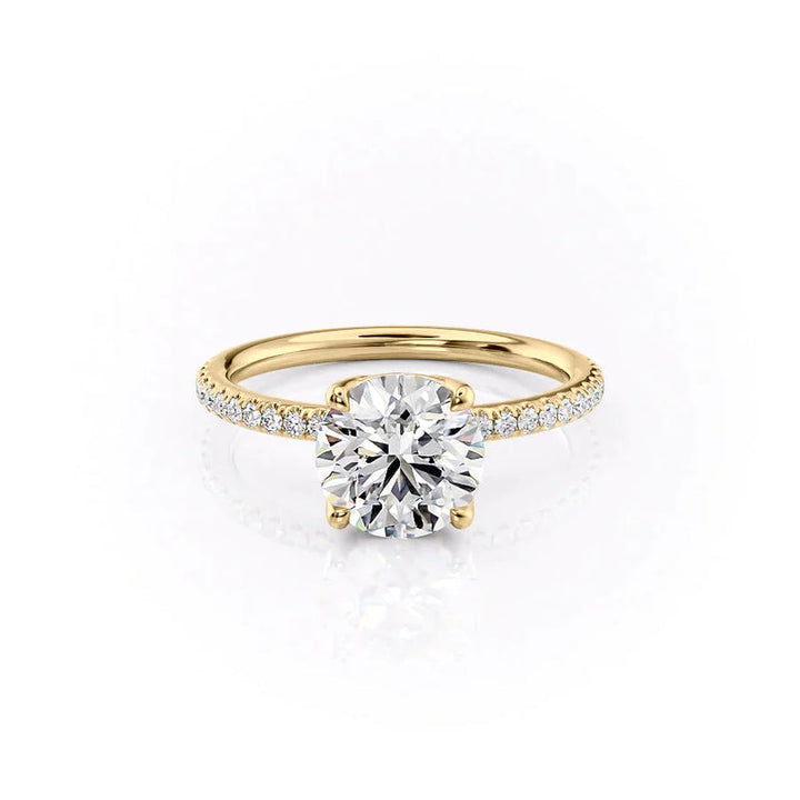 The Pave Alison Set With A 2 Carat Round Lab Diamond
