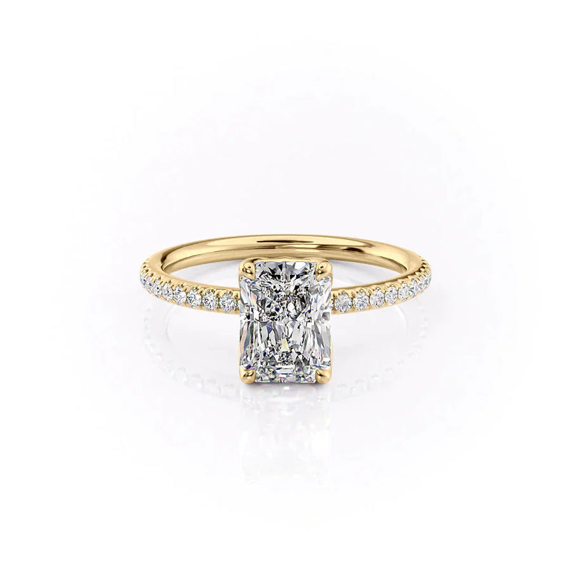 The Pave Alison Set With A 2 Carat Radiant Lab Diamond
