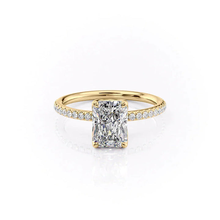 The Pave Alison Set With A 2 Carat Radiant Lab Diamond