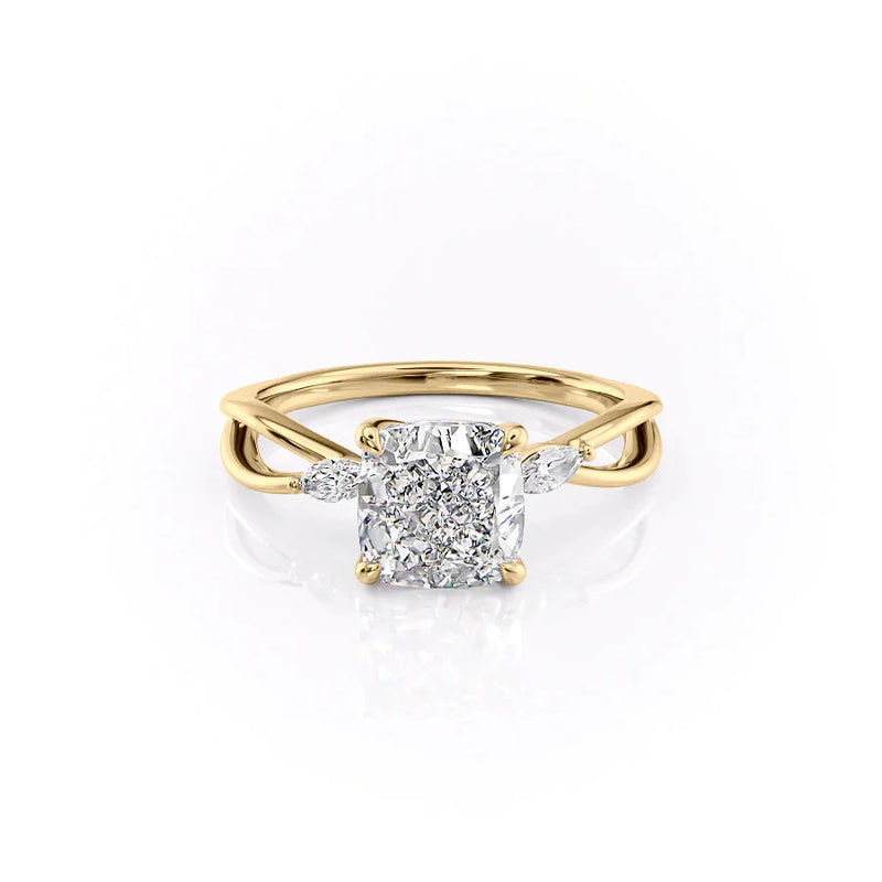 The Kelsey Set With A 2 Carat Cushion Lab Diamond