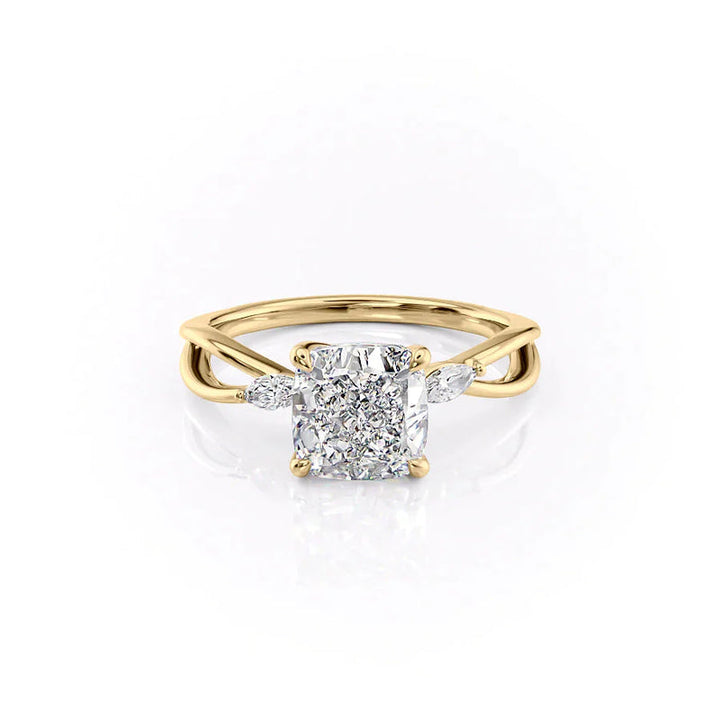 The Kelsey Set With A 2 Carat Cushion Lab Diamond