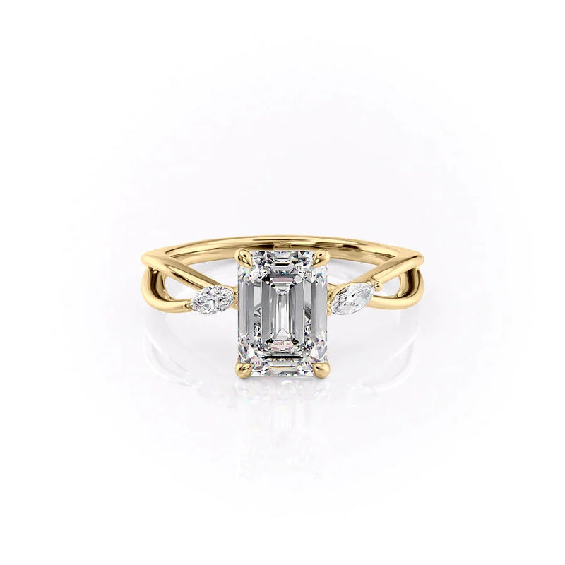 The Kelsey Set With A 2 Carat Emerald Lab Diamond