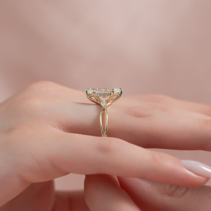 The Kelsey Set With A 2 Carat Marquise Lab Diamond