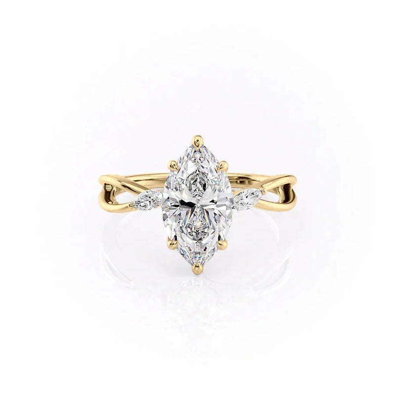 The Kelsey Set With A 2 Carat Marquise Lab Diamond