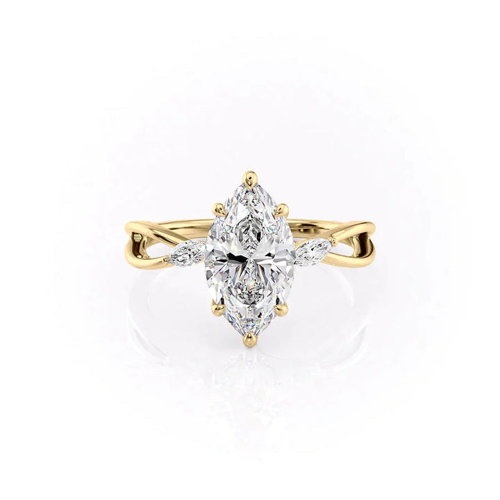 The Kelsey Set With A 2 Carat Marquise Lab Diamond