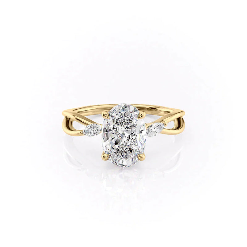 The Kelsey Set With A 2 Carat Oval Lab Diamond