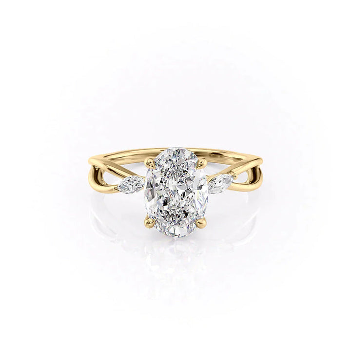 The Kelsey Set With A 2 Carat Oval Lab Diamond