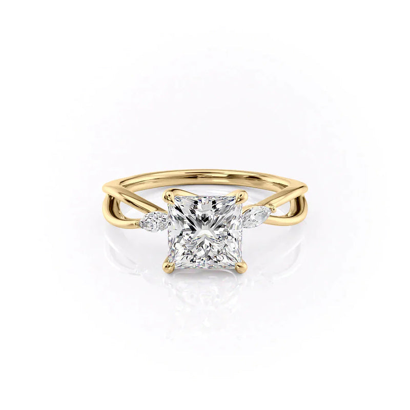 The Kelsey Set With A 2 Carat Princess Lab Diamond