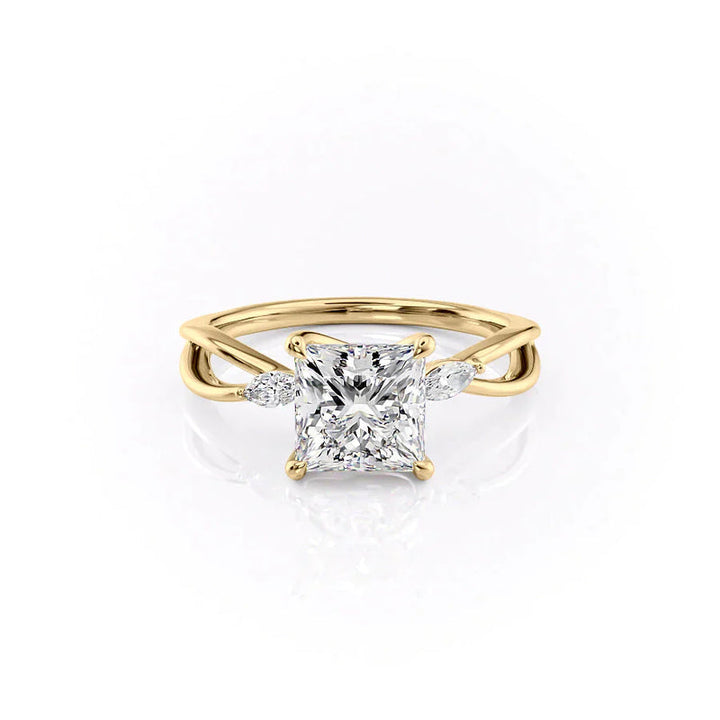 The Kelsey Set With A 2 Carat Princess Lab Diamond