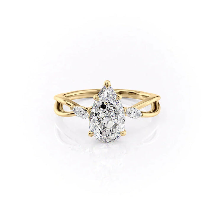 The Kelsey Set With A 2 Carat Pear Lab Diamond