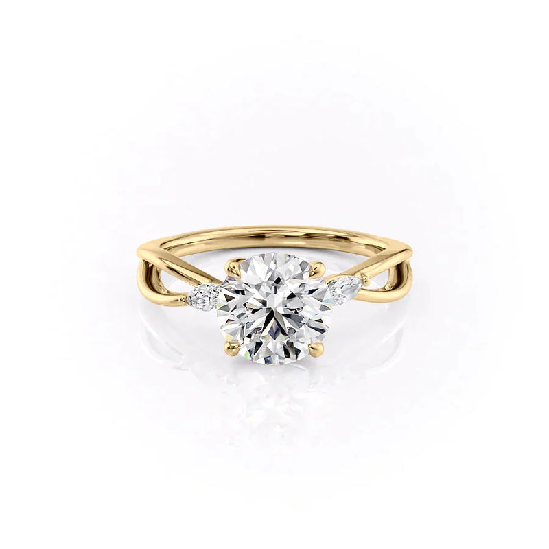 The Kelsey Set With A 2 Carat Round Lab Diamond