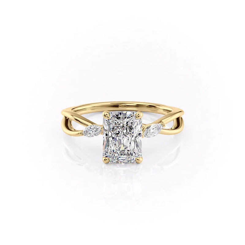 The Kelsey Set With A 2 Carat Radiant Lab Diamond