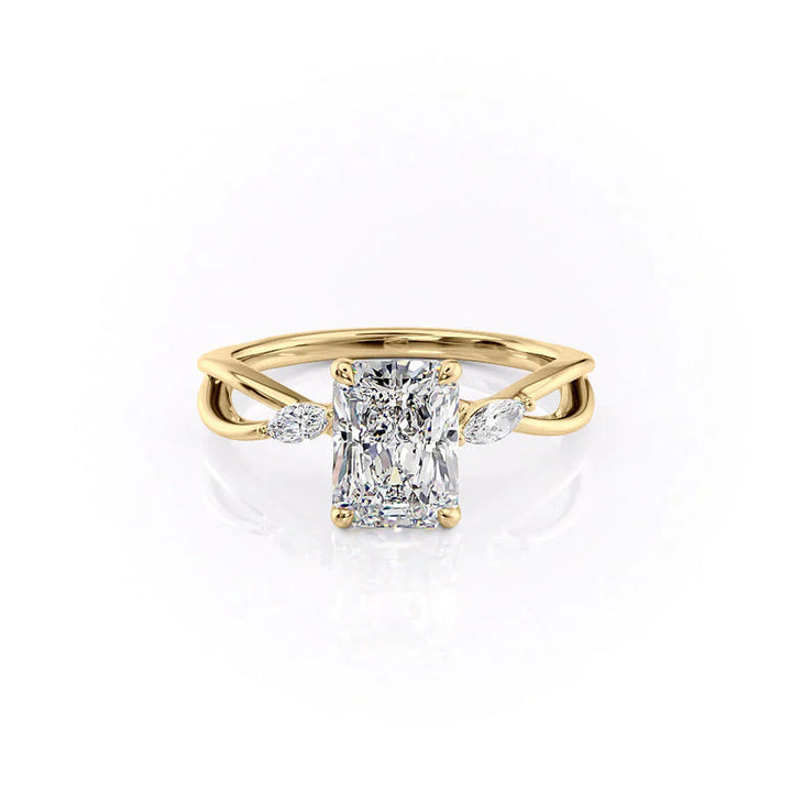The Kelsey Set With A 2 Carat Radiant Lab Diamond