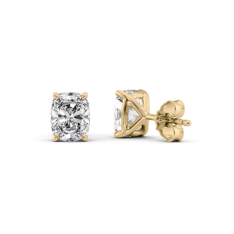 Stud Earrings Set With Elongated Cushion Lab Diamonds