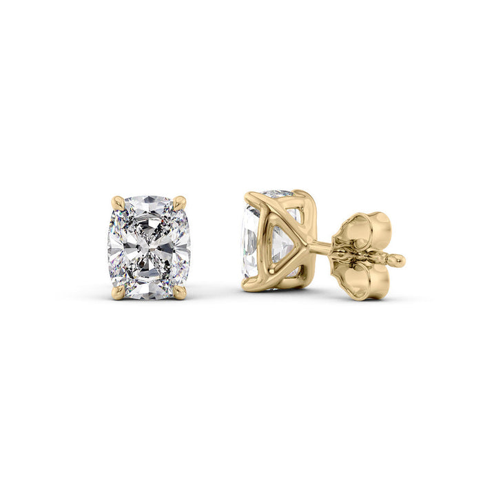 Stud Earrings Set With Elongated Cushion Lab Diamonds