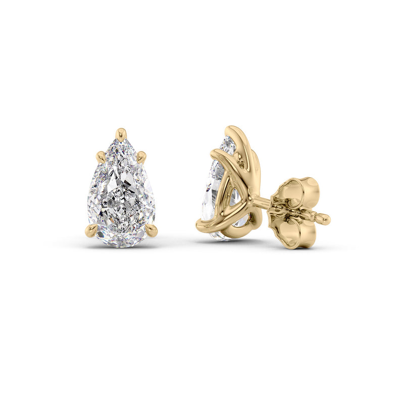 Stud Earrings Set With Pear Lab Diamonds
