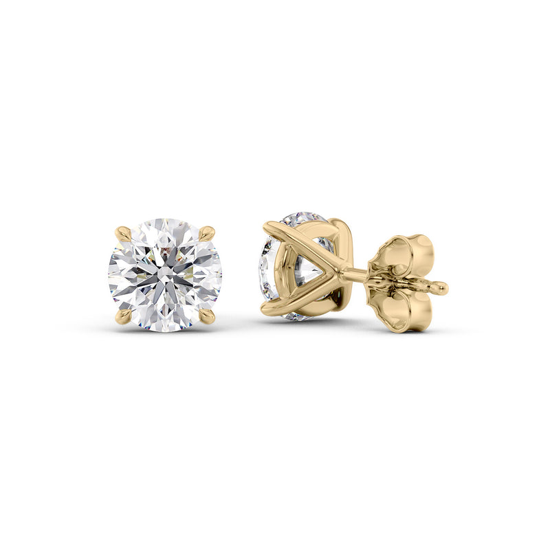 Stud Earrings Set With Round Lab Diamonds