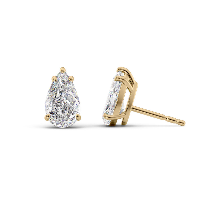 Basket Stud Earrings Set With Pear Lab Diamonds