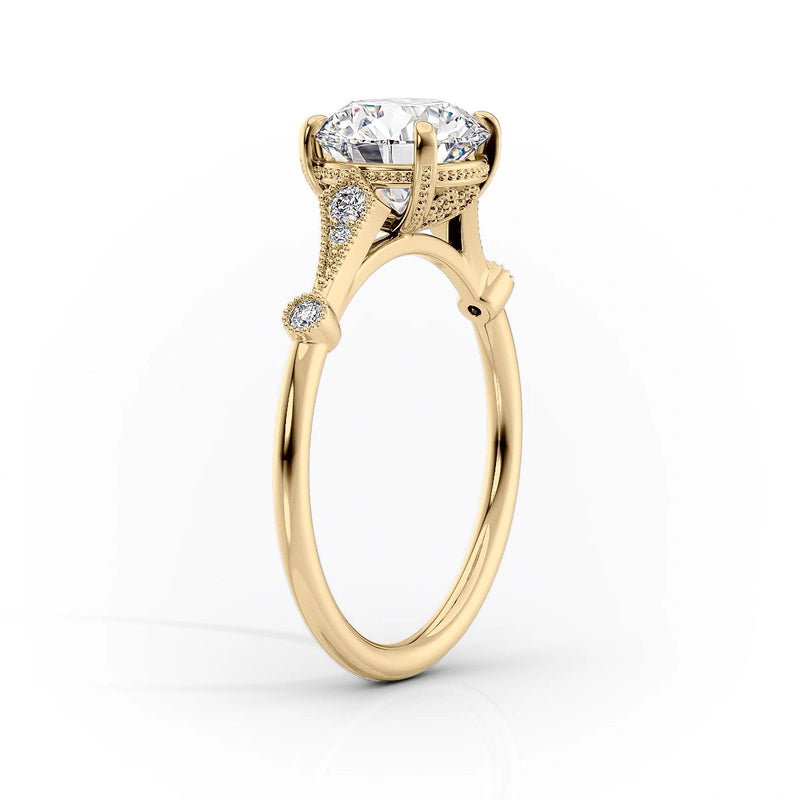 The Amber Set With A 2 Carat Round Lab Diamond