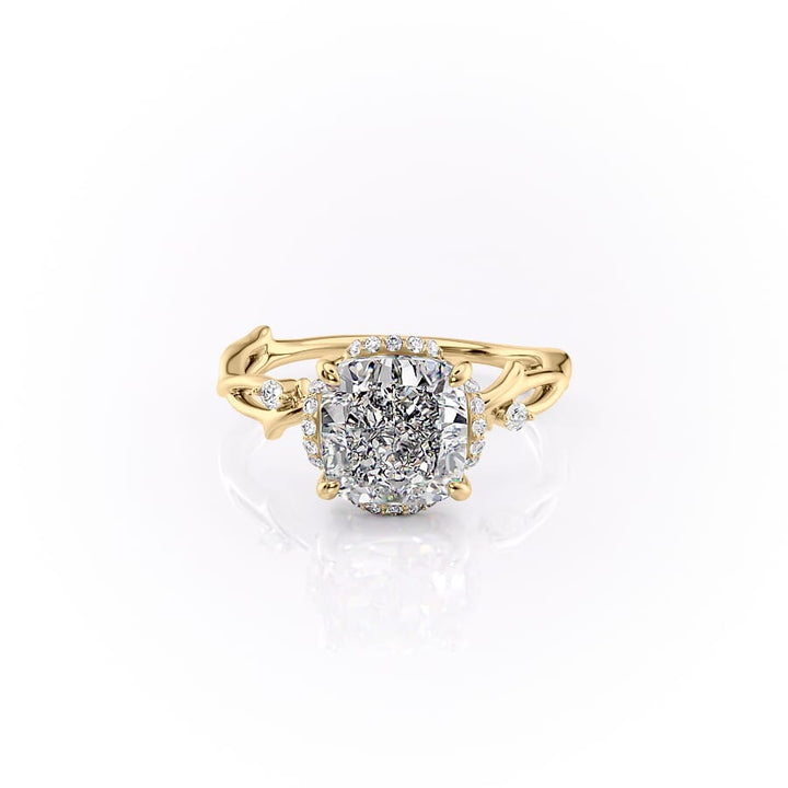 The Halo Twig Set With A 2 Carat Cushion Lab Diamond