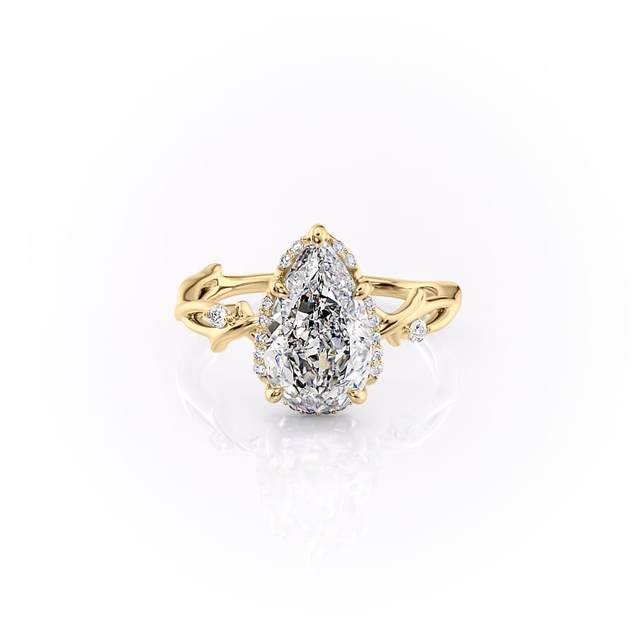 The Halo Twig Set With A 2 Carat Pear Lab Diamond
