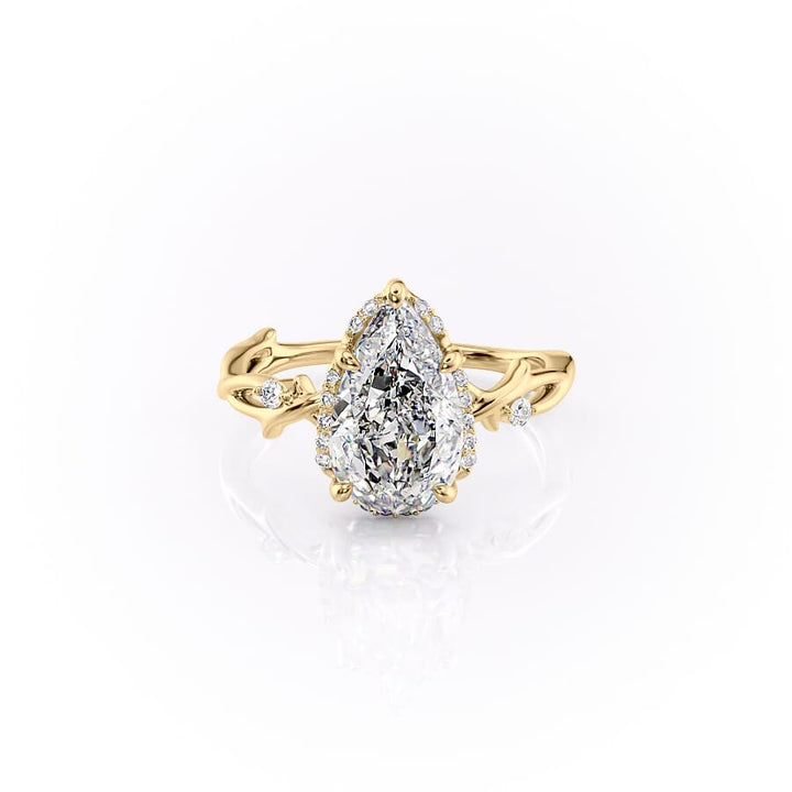 The Halo Twig Set With A 2 Carat Pear Lab Diamond