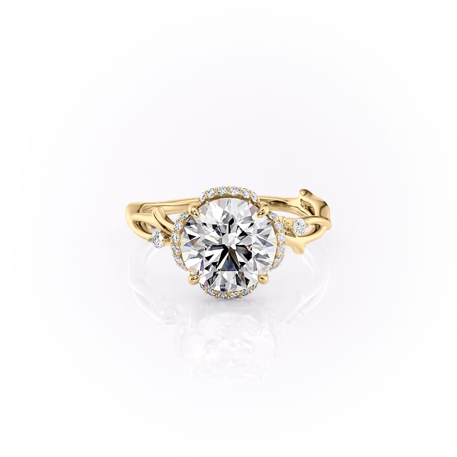 The Halo Twig Set With A 2 Carat Round Lab Diamond