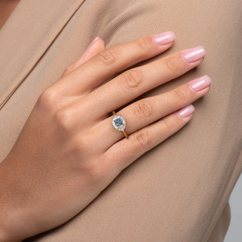 The Victoria Set With A 2 Carat Cushion Lab Diamond