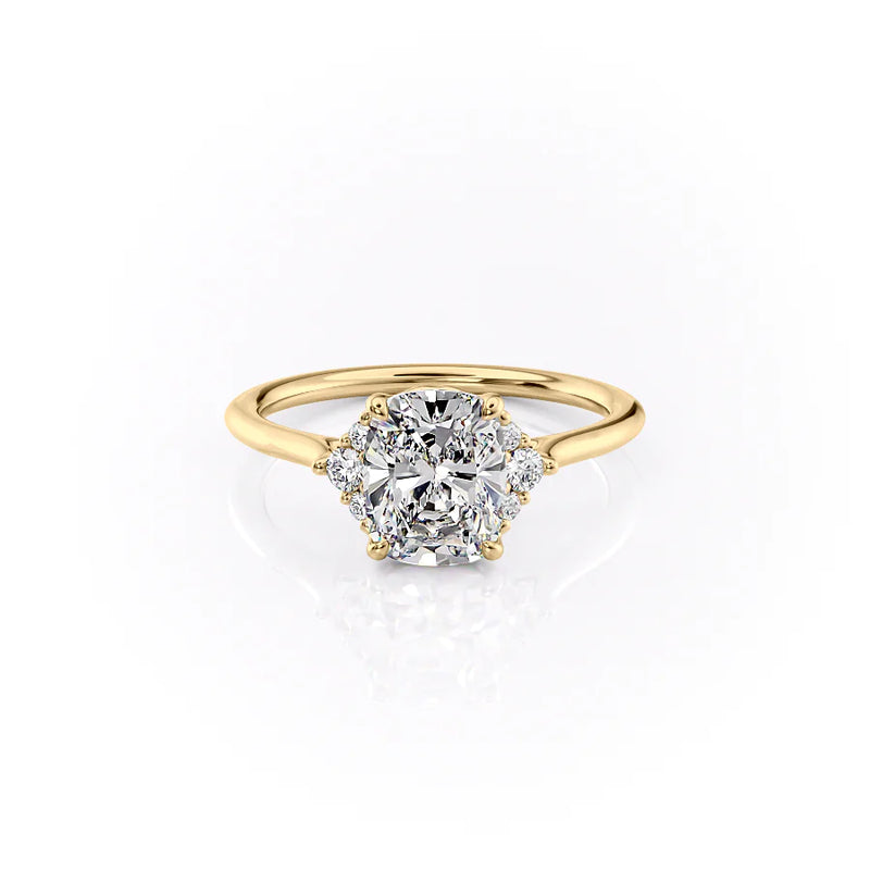 The Victoria Set With A 2 Carat Elongated Cushion Lab Diamond
