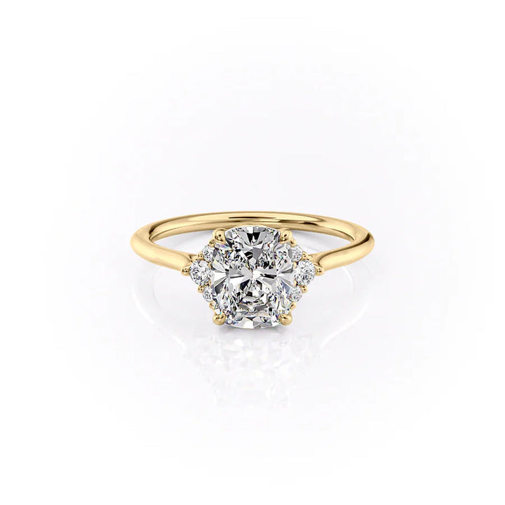 The Victoria Set With A 2 Carat Elongated Cushion Lab Diamond
