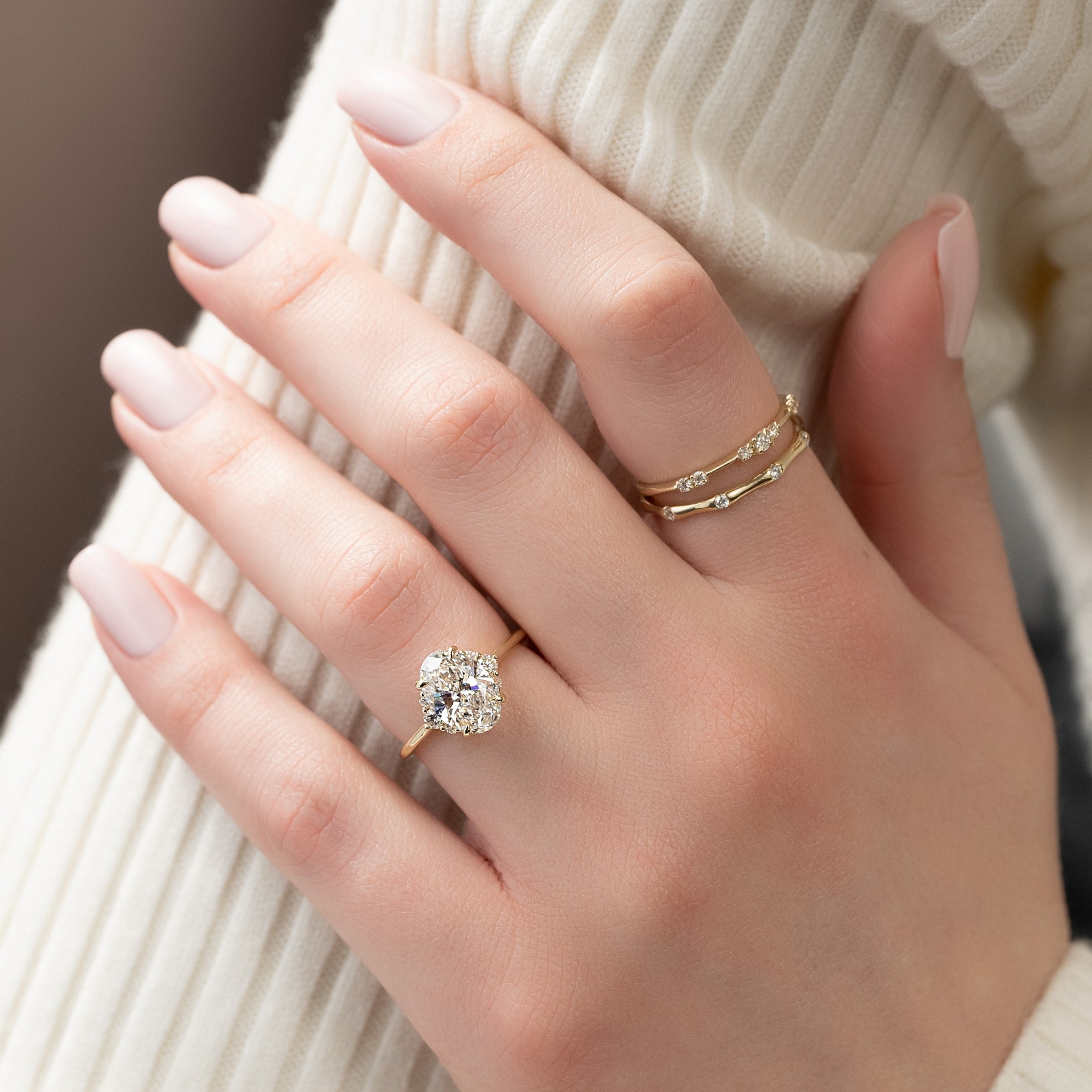 The Victoria Set With A 2 Carat Oval Lab Diamond