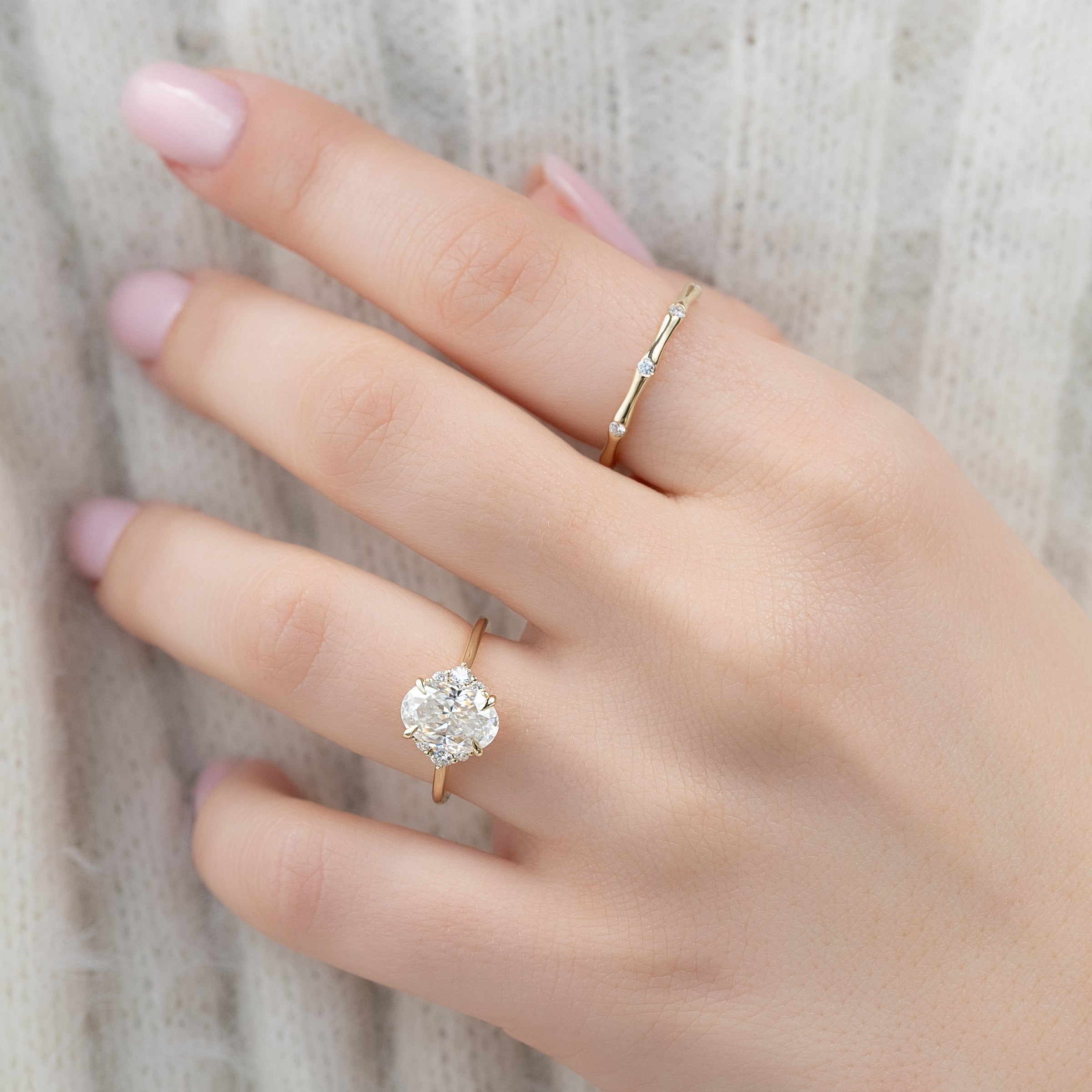 The Victoria Set With A 2 Carat Oval Lab Diamond