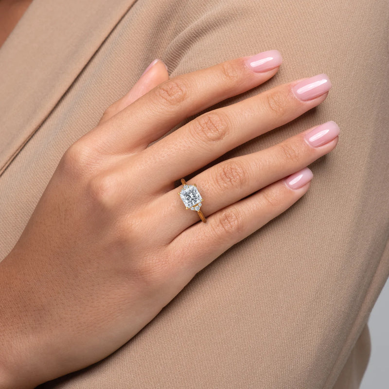 The Victoria Set With A 2 Carat Princess Lab Diamond