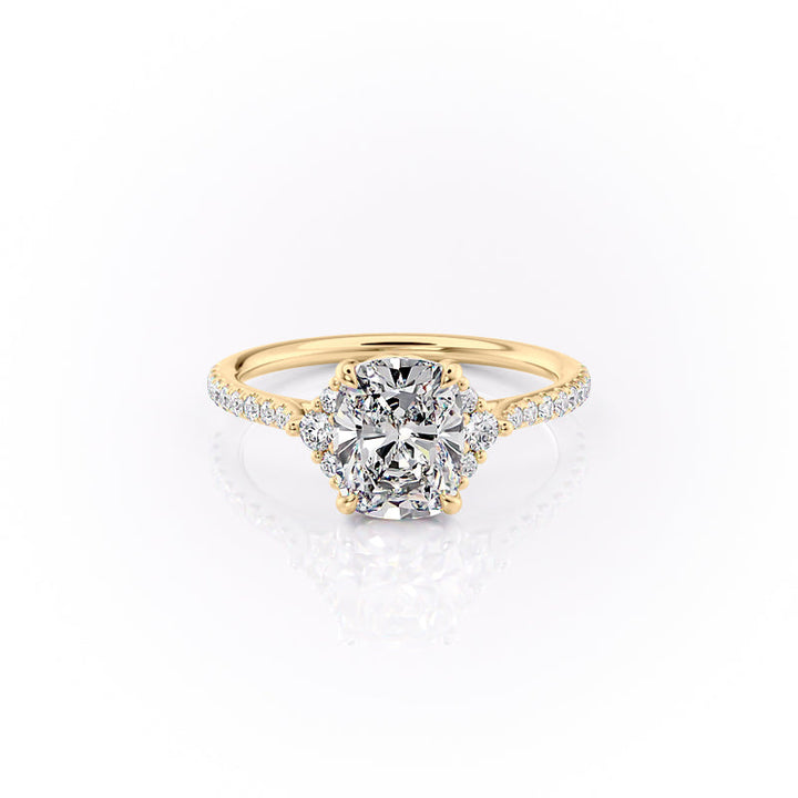 The Pave Victoria Set With A 2 Carat Elongated Cushion Lab Diamond