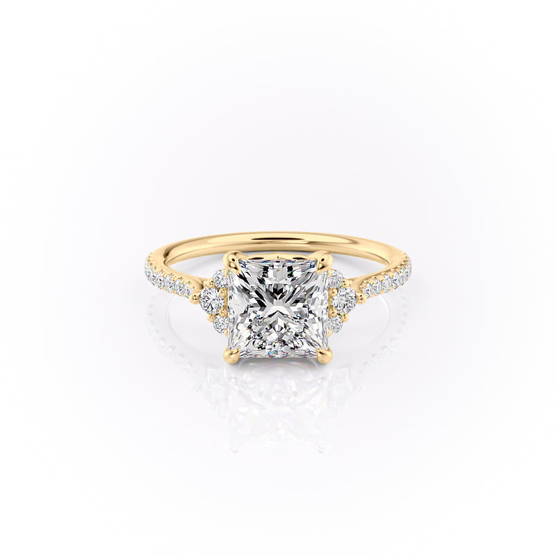 The Pave Victoria Set With A 2 Carat Princess Lab Diamond
