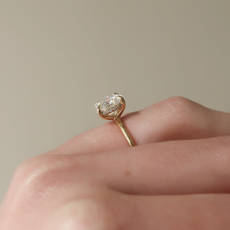 The Sarah Set With A 2 Carat Cushion Lab Diamond