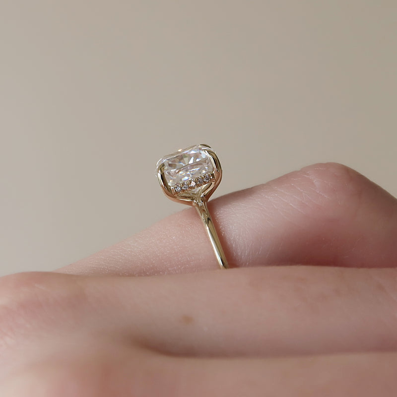 The Sarah Set With A 2 Carat Cushion Lab Diamond