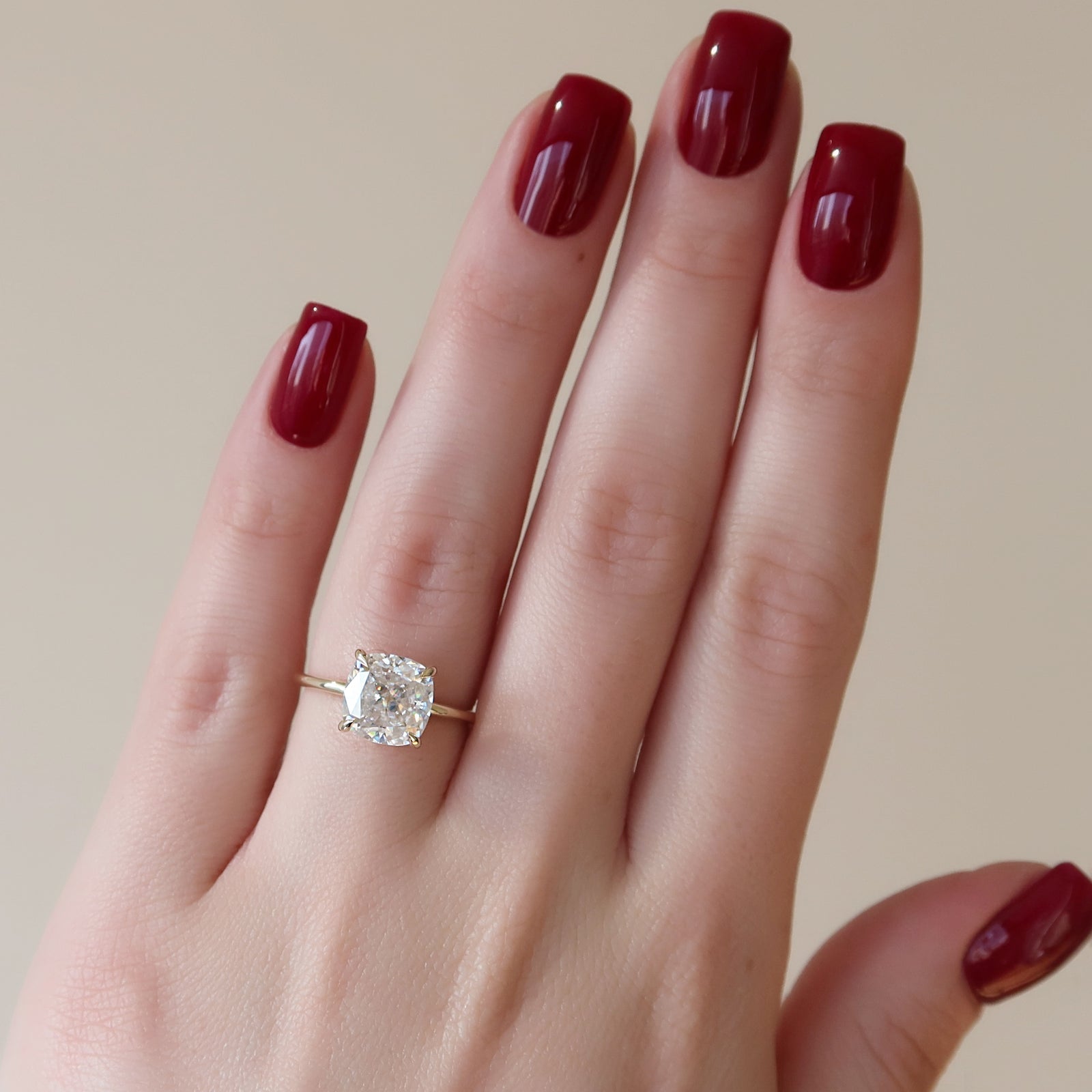 The Sarah Set With A 2 Carat Cushion Lab Diamond
