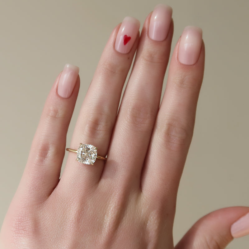 The Sarah Set With A 2 Carat Cushion Lab Diamond
