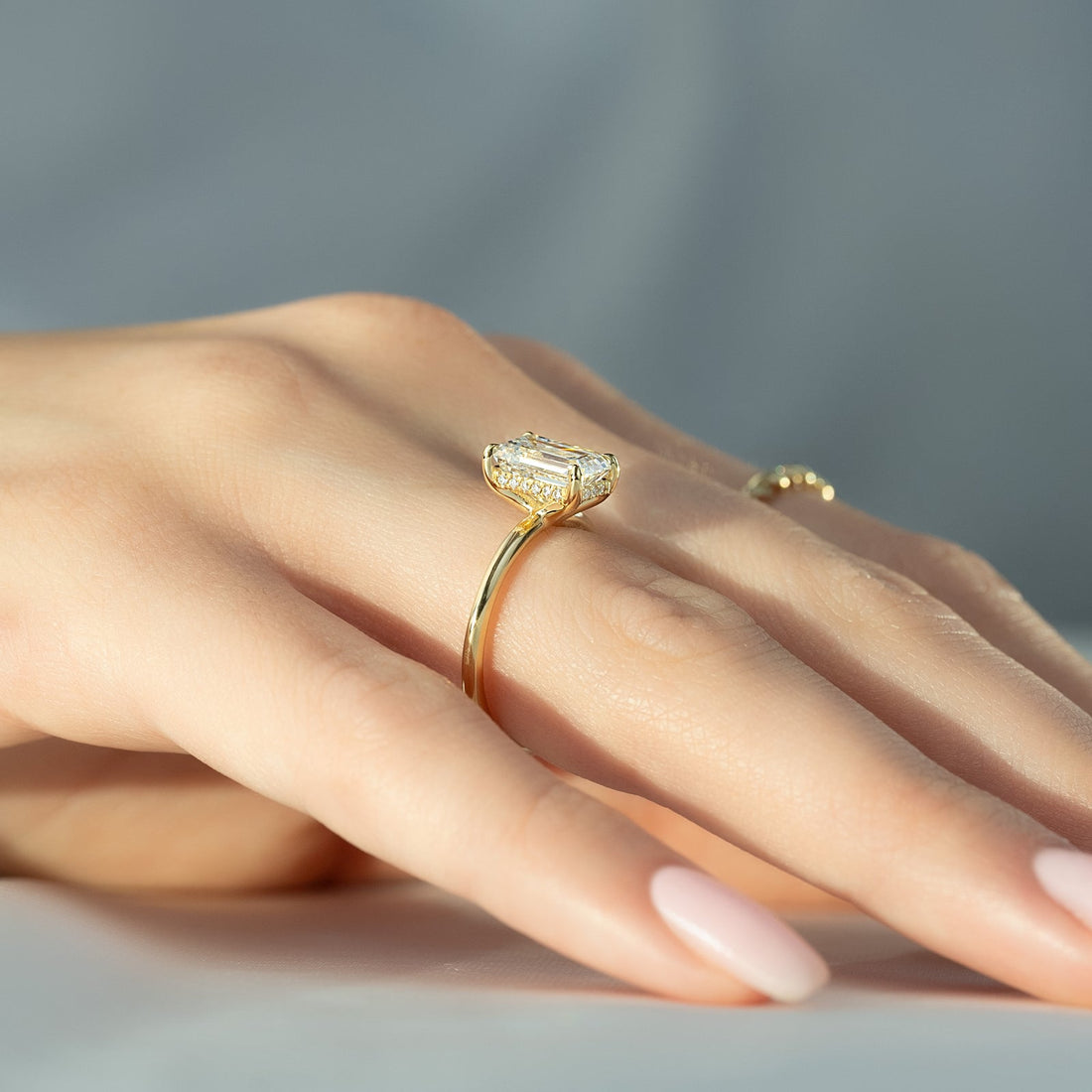 The Sarah Set With A 2 Carat Emerald Lab Diamond