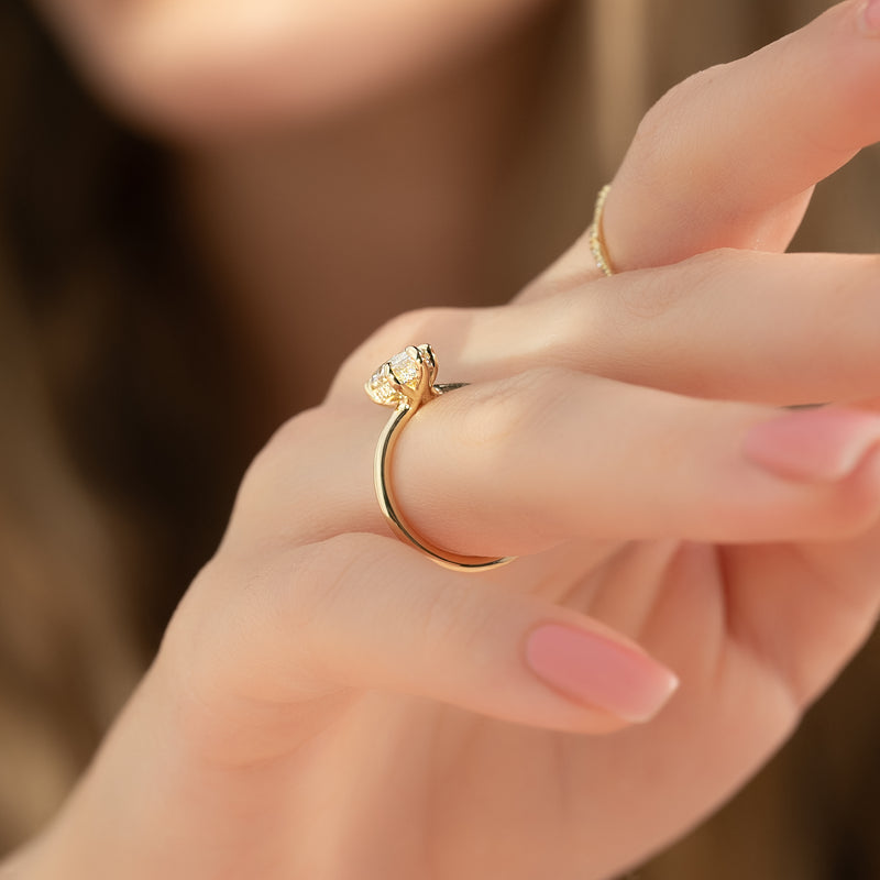 The Sarah Set With A 2 Carat Marquise Lab Diamond