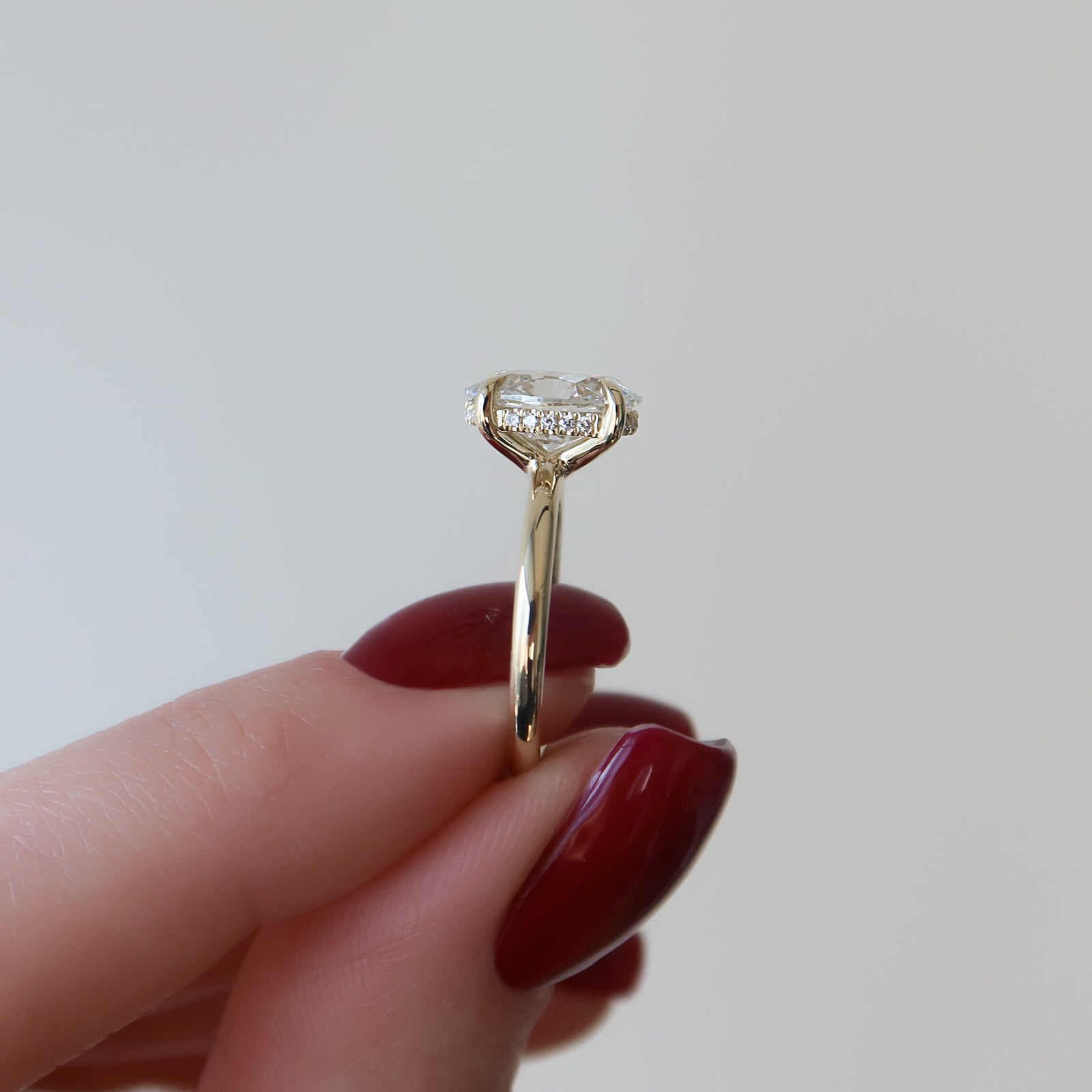 The Sarah Set With A 2 Carat Oval Lab Diamond