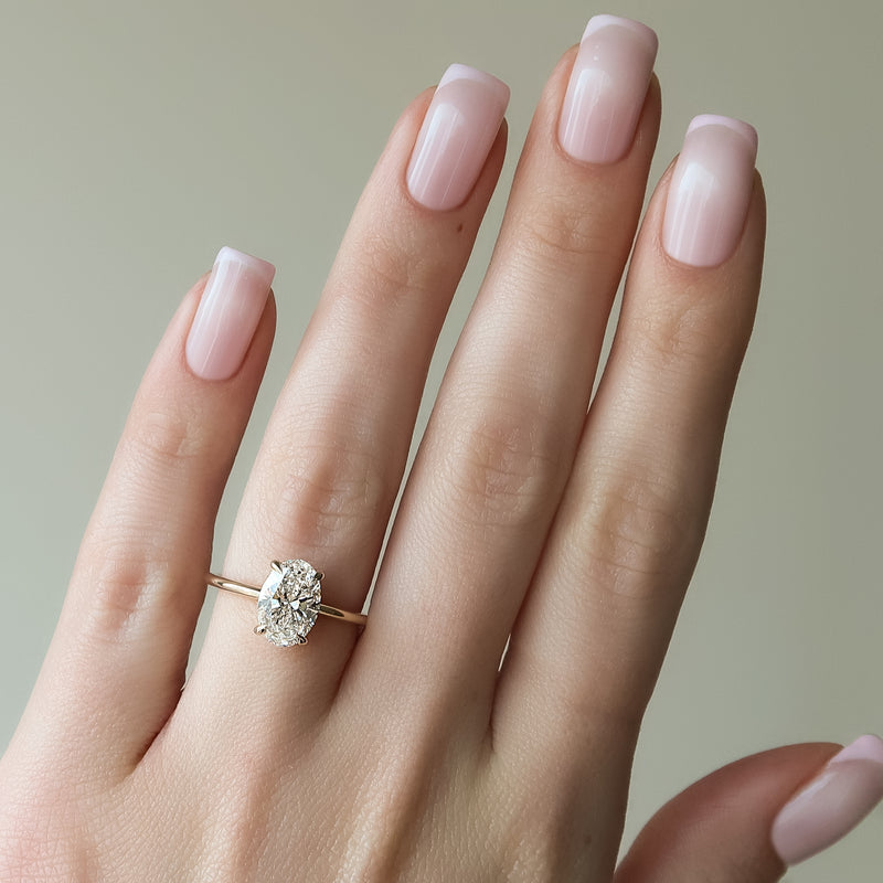 The Sarah Set With A 2 Carat Oval Lab Diamond