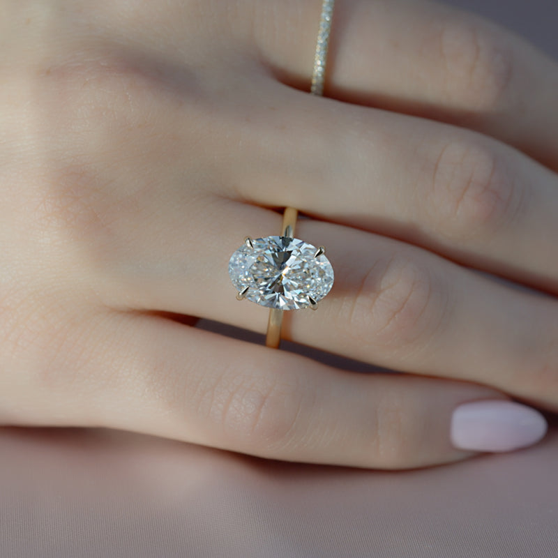 The Sarah Set With A 2 Carat Oval Lab Diamond