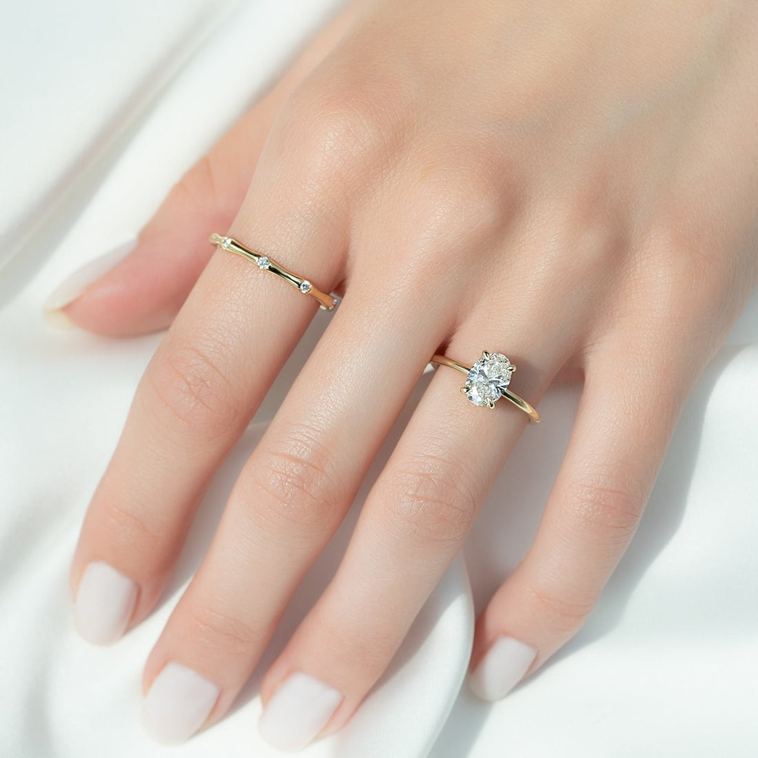 The Sarah Set With A 2 Carat Oval Lab Diamond