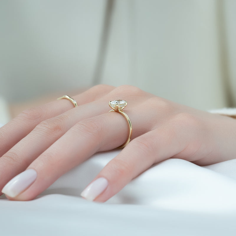 The Sarah Set With A 2 Carat Oval Lab Diamond